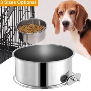 Tainless Steel Dog Bowl Pets Hanging Food Bowl Detachable Pet