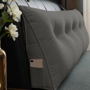 Triangle Reading Cushion With A Button-Gray