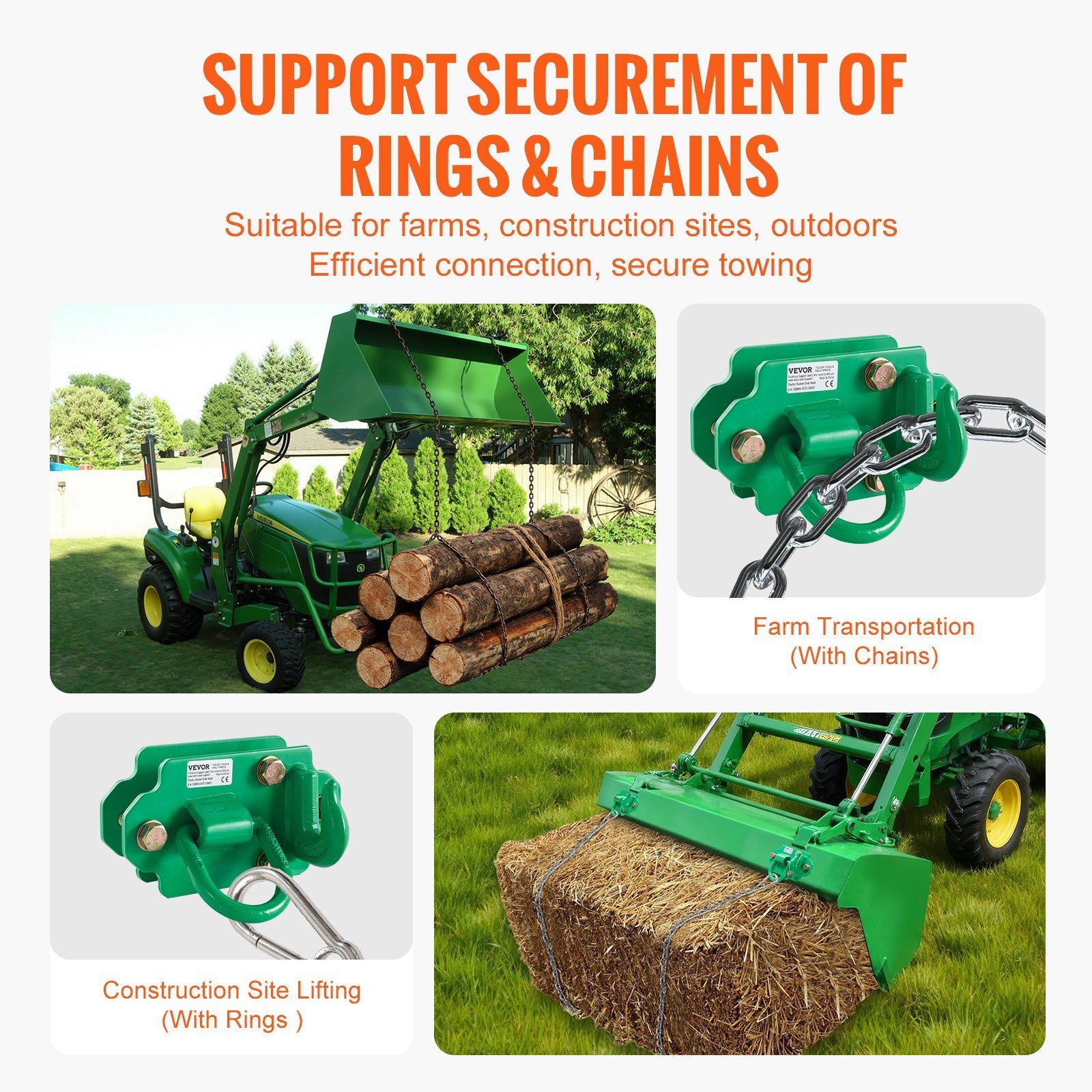 3/8" Tractor Bucket Hooks Grade 70 Steel Grab Hooks 12,000 Lbs For RV UTV - Image 4