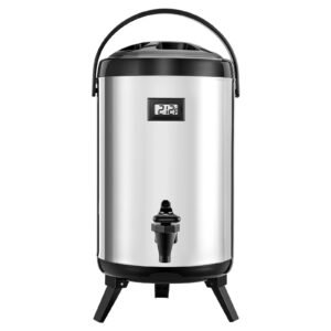 Insulated Beverage Dispenser For Hot & Cold Drinks 2 Gal Stainless Steel