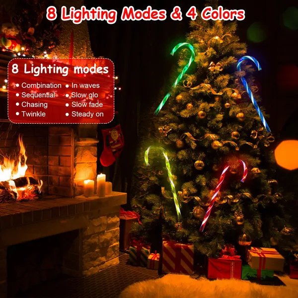 Solar Christmas Candy Cane Light IP55 Waterproof Stake Light - Image 8