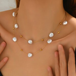 Stainless Steel Pearl Necklace