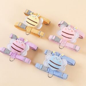 Small Cat Harness Wing Shaped Decorative Walking Vest Traction Rope Set