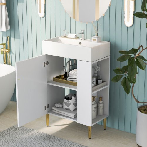 21.6 Inch White Bathroom Vanity, Unavailable Platforms- SHEIN Corporation , Temu - Image 6