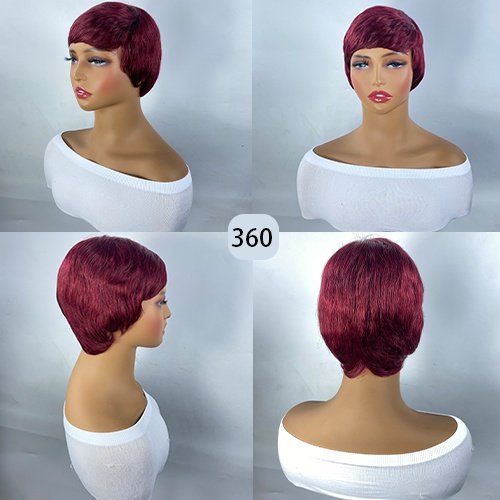 Burgundy Elf Human Hair Wig - Image 2