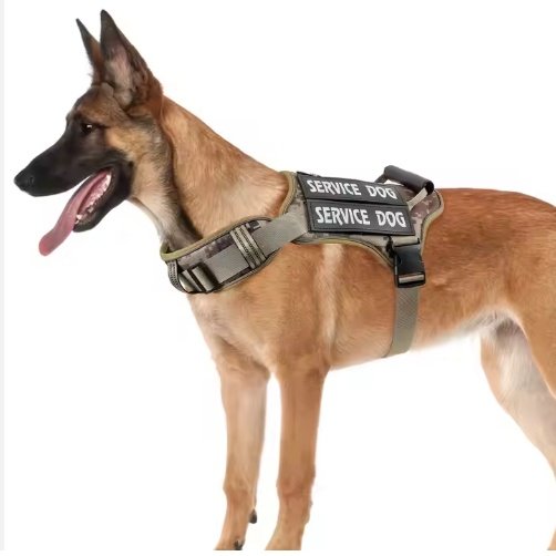 USLOCAL Tactical Service Dog Harness With Control Handle No Pulling Adjustable Reflective Pet Vest Harness Easy Walking Training - Image 9