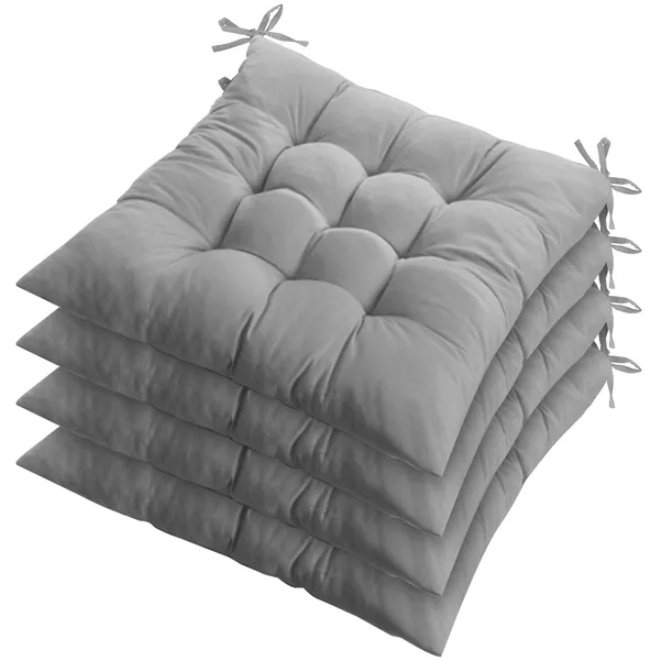 4Pcs Chair Cushion Pads Pillow Soft Tie On Square Sitting Mats - Image 2