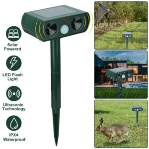 Ultrasonic Animal Repellent Solar Motion Sensor Repellent IPX4 Outdoor Waterproof Type, No Delivery On Weekends