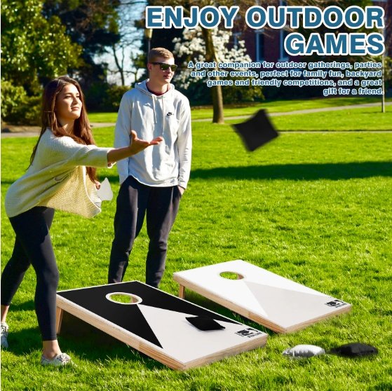 Solid Wood Cornhole Game Set - Image 9