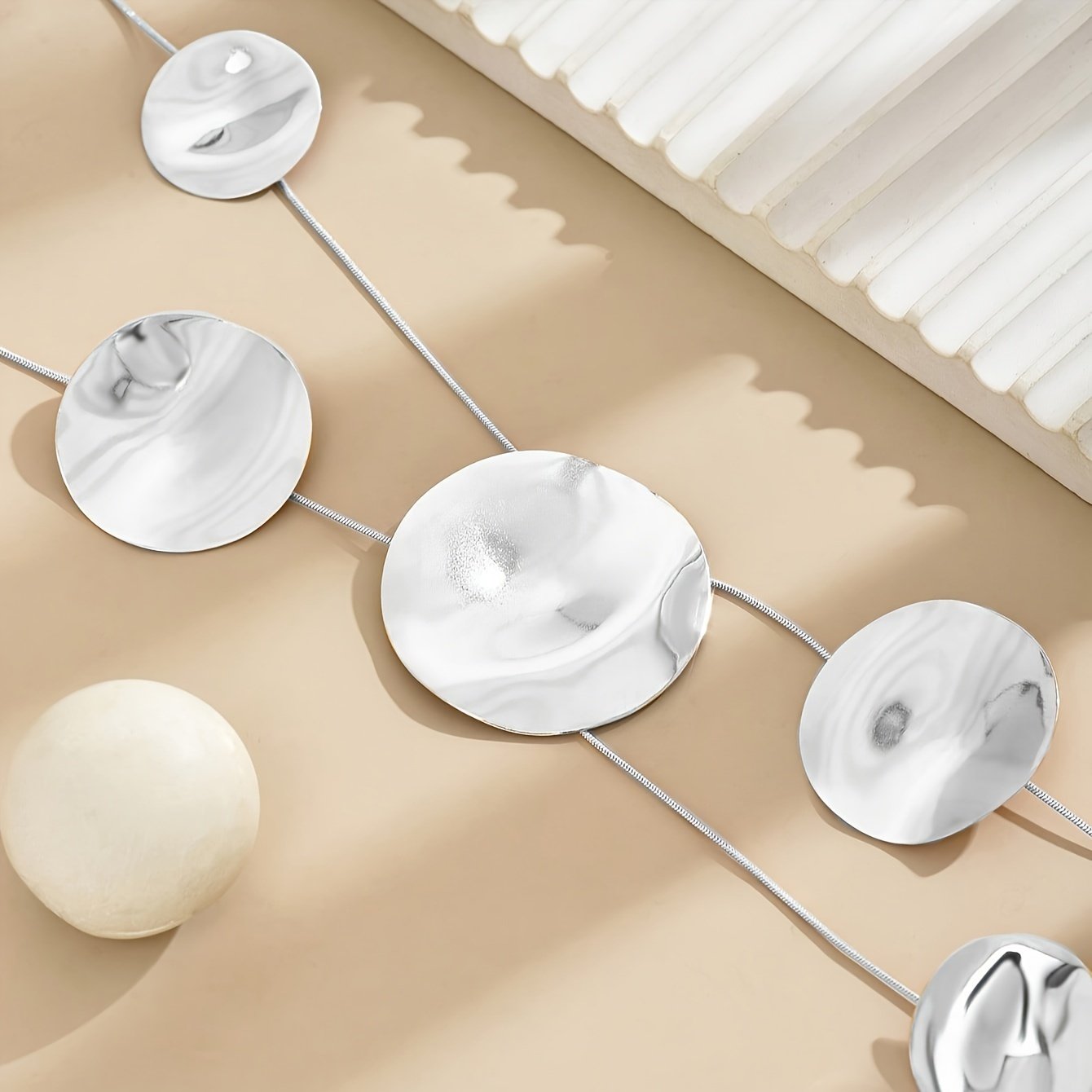 Textured Metal Pendant Necklace - Image 5