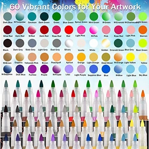 Acrylic Paint Pens, 60 Colors Acrylic Paint Pens Premium Extra Fine Tip Acrylic Paint Pens For Rock Painting Ceramic Surfaces Wood Stone Glass-Ban On Selling On Amazon - Image 7