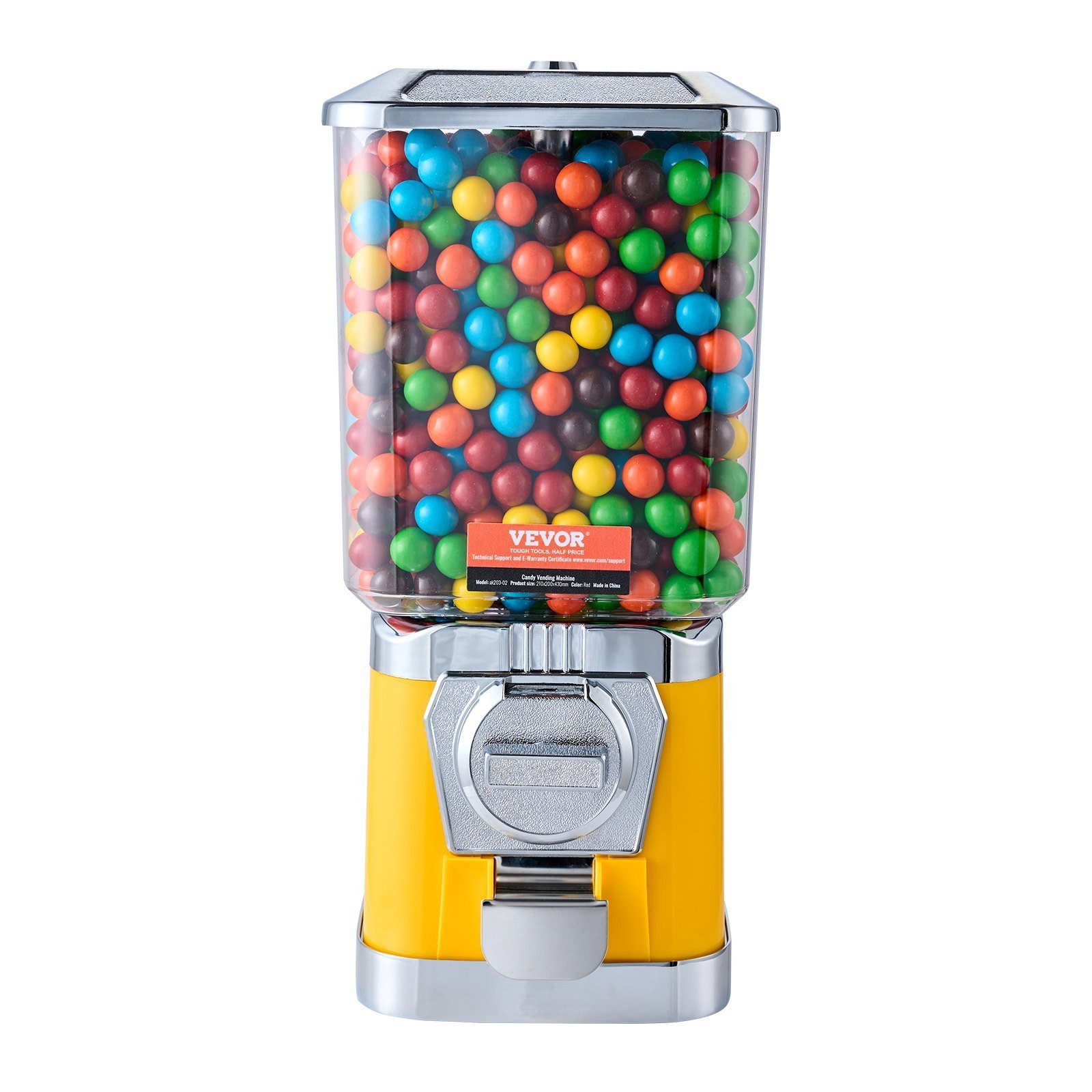 17' H Gumball Machine Vending Coin Bank Vintage Candy Dispenser PC Yellow