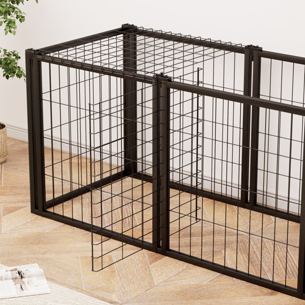 Dog Cage 47.2 Inches, Suitable For Small And Medium-sized Dogs, With A Top Dog Fence, Pet Cage, Indoor, Black. 47.2 Inches Long X 22 Inches Wide X 24 Inches High. - Image 8