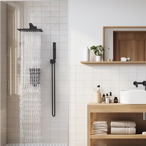 Rain Shower System With Storage Shelves Wall-mounted - Image 4