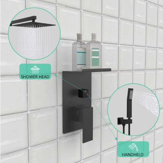 Rain Shower System With Storage Shelves Wall-mounted - Image 6