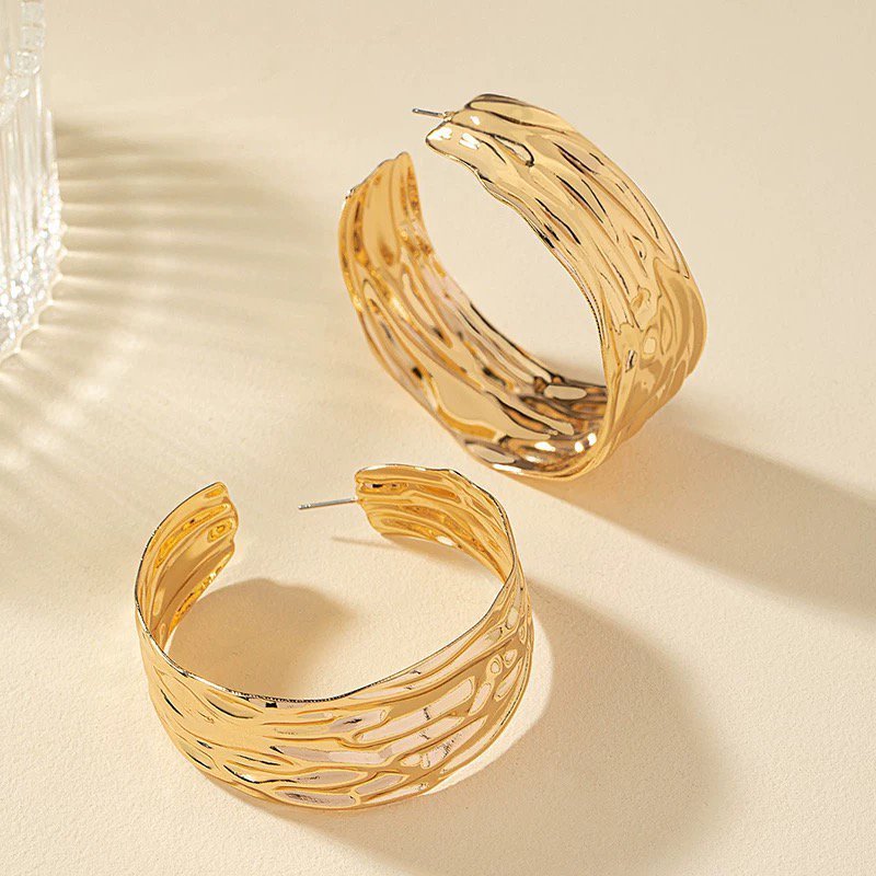 Gold Hoop Earrings - Image 3