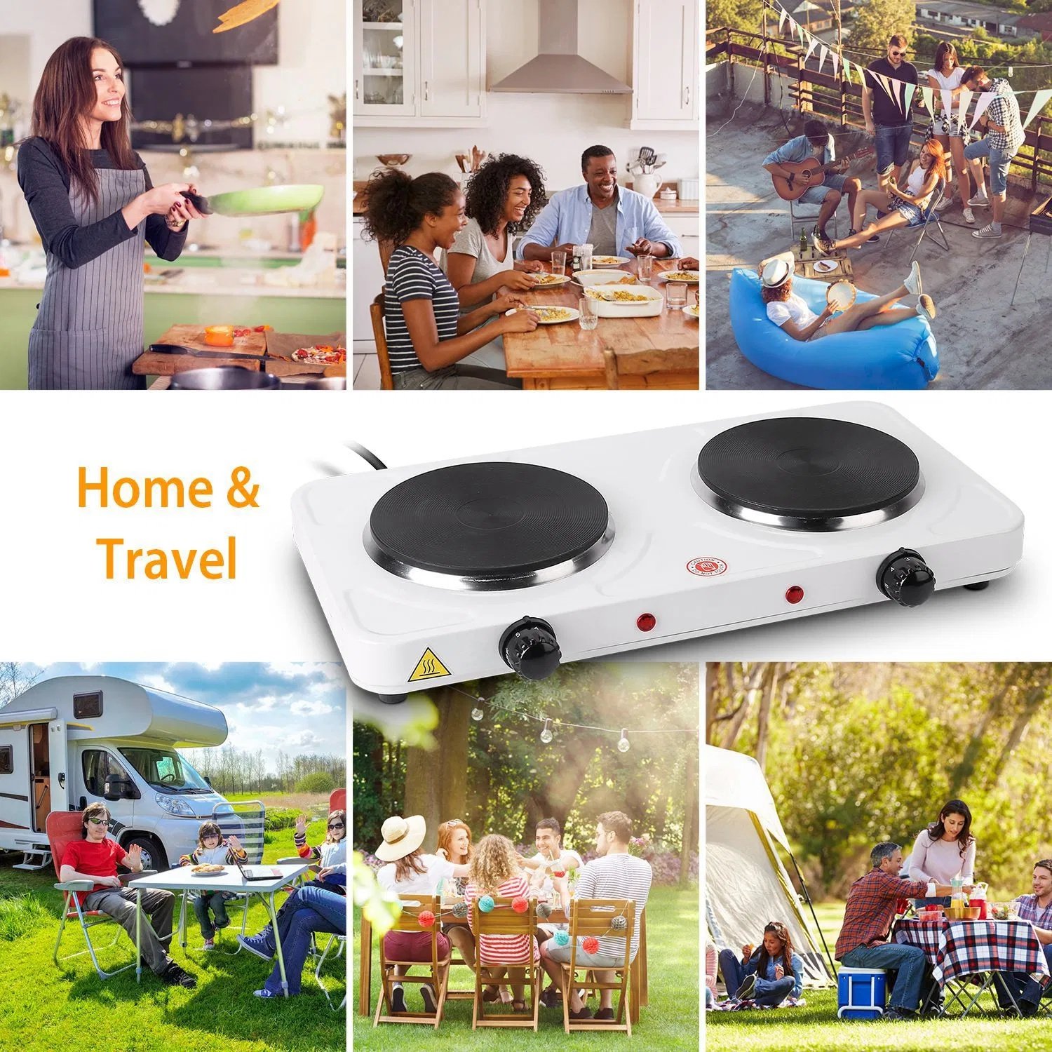 2000W Double Electric Burner Portable Dual Counter Stove Countertop Hot Plate Kitchen Cooker Stove With 5 Gear Temperature Control - Image 10