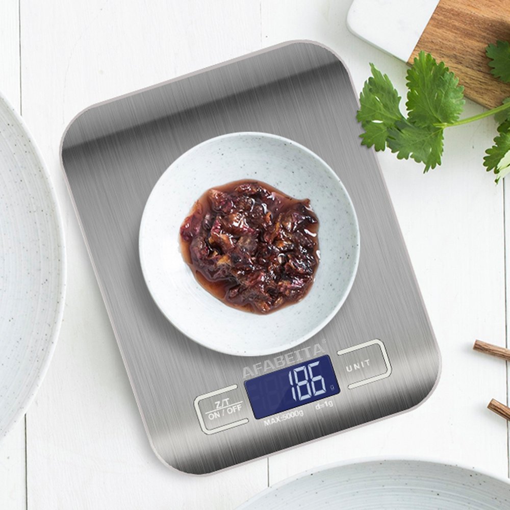 Digital Electronic Kitchen Food Diet Postal Scale Weight Balance 5KG 1g 11lb Kitchen Scales Stainless Steel Weighing For Food Diet Postal Balance Measuring LCD Precision Electronic - Image 2
