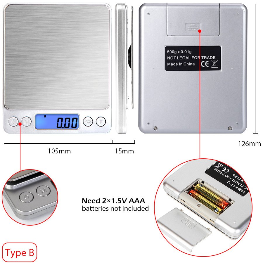 Digital Electronic Kitchen Food Diet Postal Scale Weight Balance 5KG 1g 11lb Kitchen Scales Stainless Steel Weighing For Food Diet Postal Balance Measuring LCD Precision Electronic - Image 6