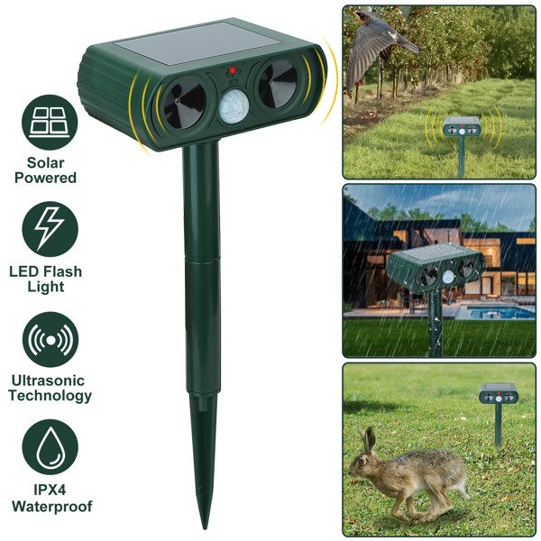 Ultrasonic Animal Repellent Solar Motion Sensor Repellent IPX4 Outdoor Waterproof Type, No Delivery On Weekends - Image 7