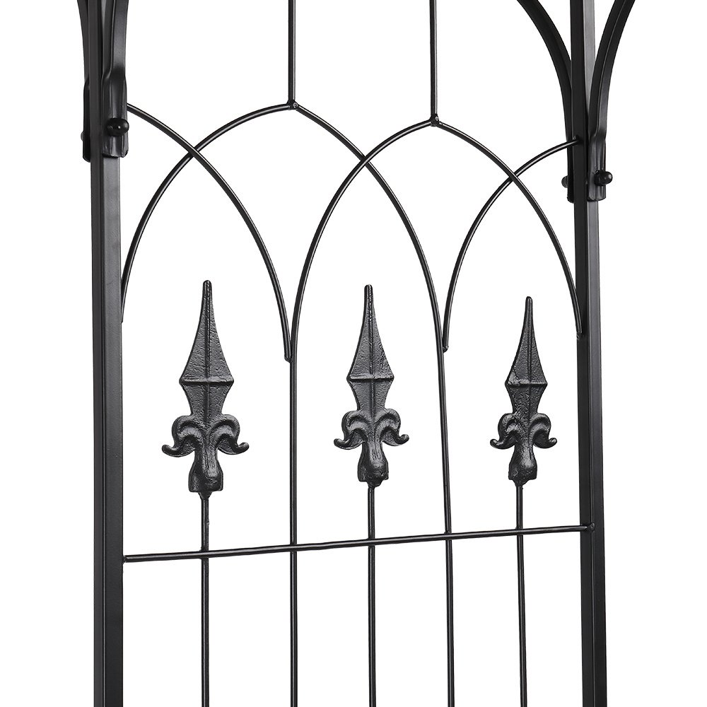 7.1ft Black Flat Top Wrought Iron, Courtyard Iron Arch - Image 4