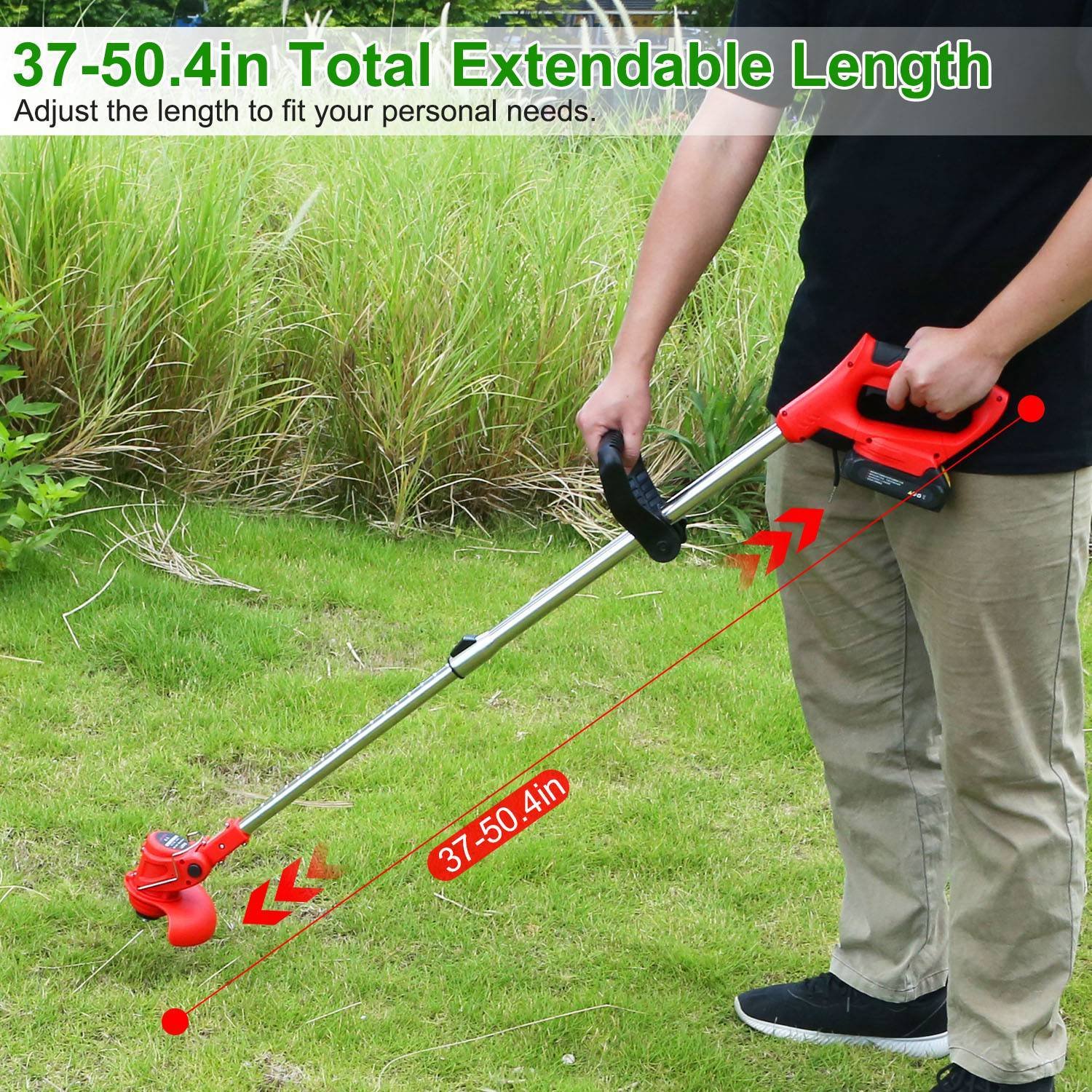 1Set Electric Cordless Grass Trimmer With 2 Alloy Saw Blades 2 Alloy Blades 10 Plastic Blades 2 Rechargeable Batteries Goggles Gloves Auxiliary Handle Fedex Shipping - Image 4