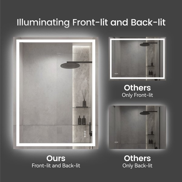48 Inch X 36 Inch LED Bathroom Mirror - Image 10