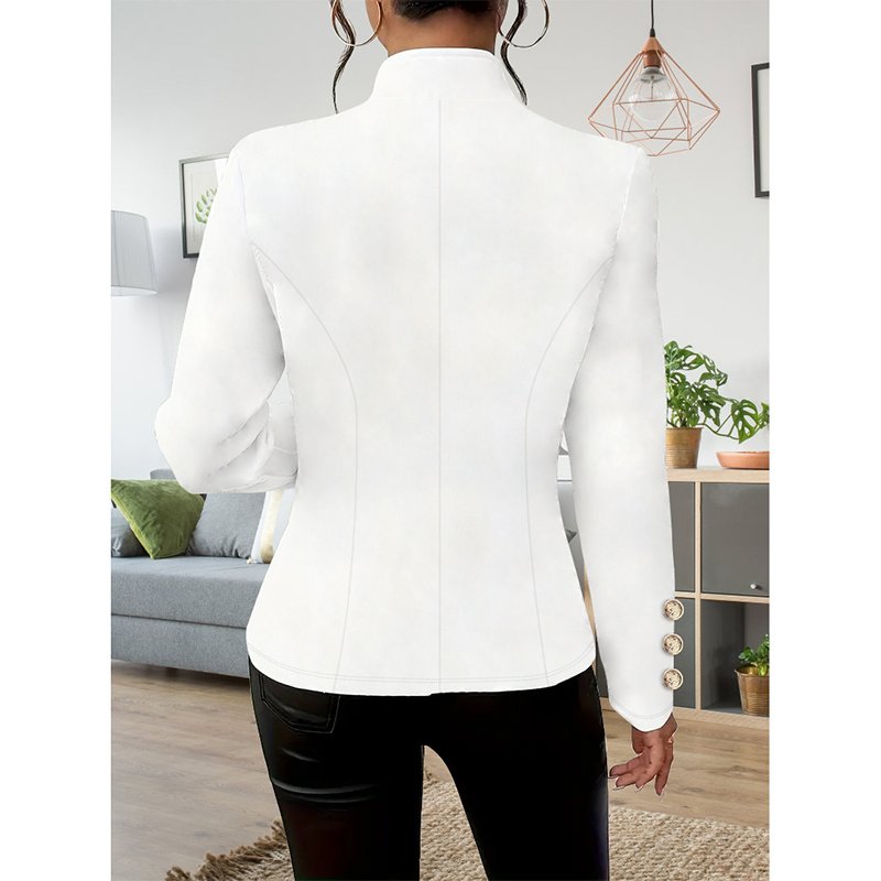 Women Casual Blazers Long Sleeve Business Outerwear Slim Fitting Single Breasted Jacket - Image 3