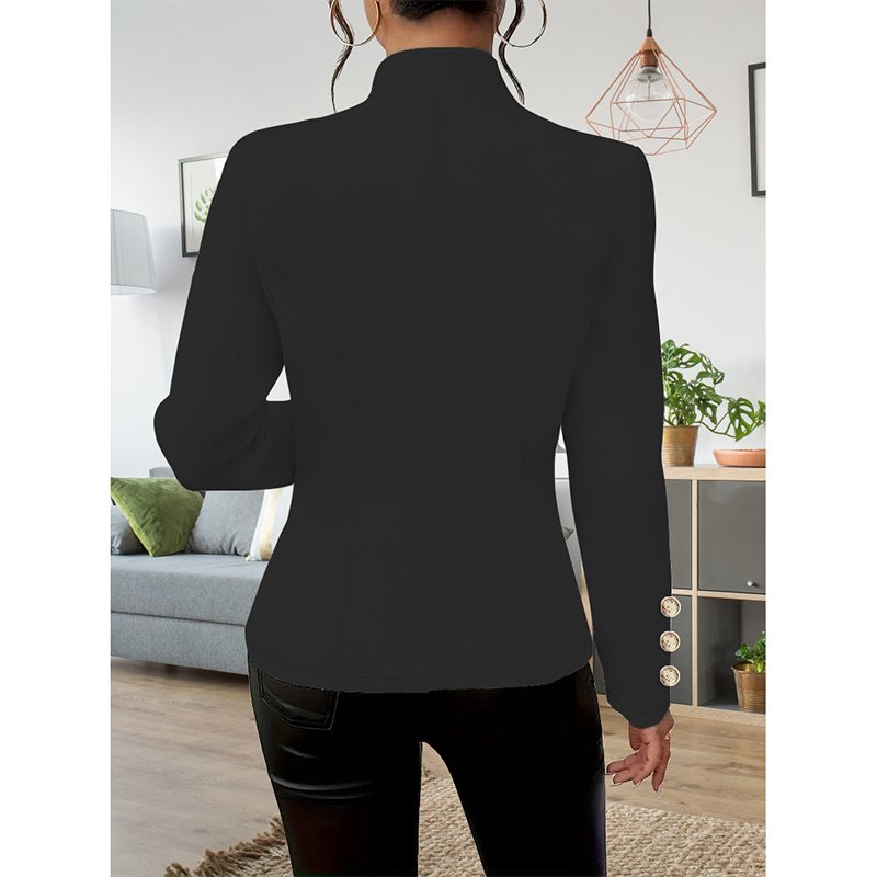 Women Casual Blazers Long Sleeve Business Outerwear Slim Fitting Single Breasted Jacket - Image 9