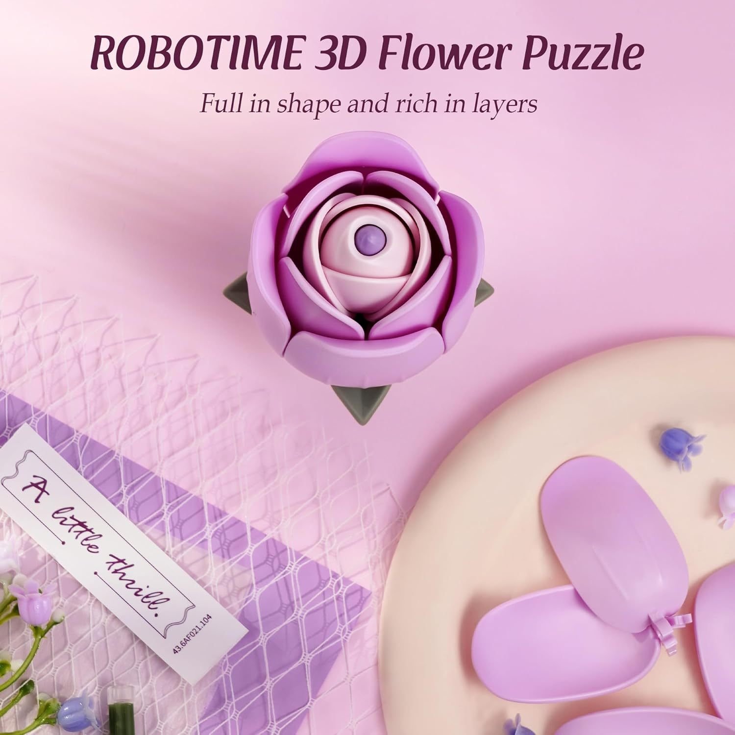 Romantic 3D Flower Puzzle Kit - Image 8