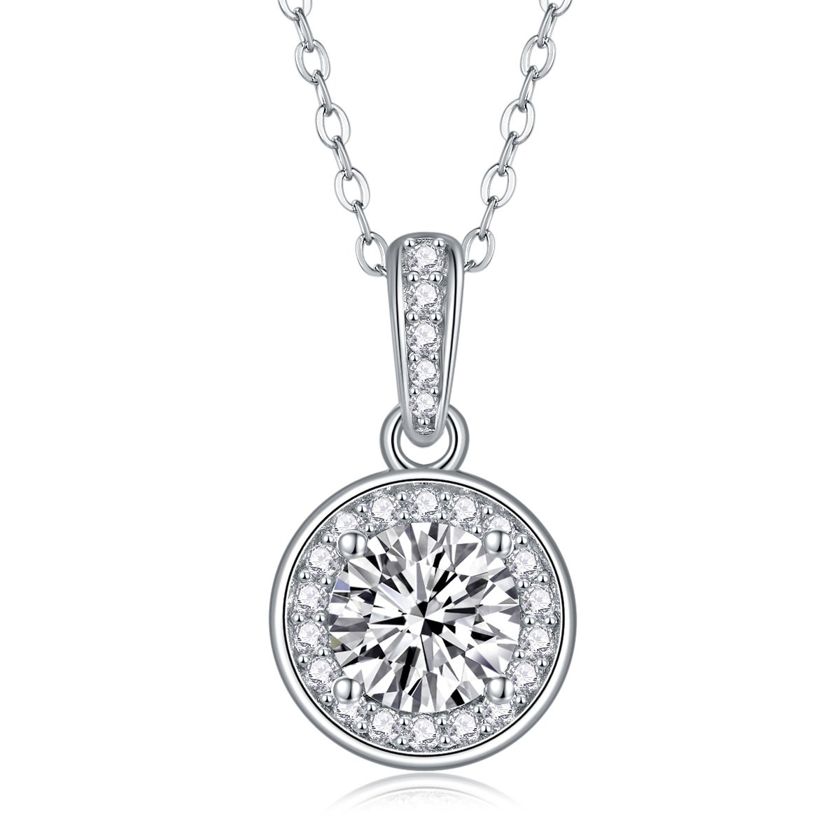 1 Carat Moissanite Silver Pendant