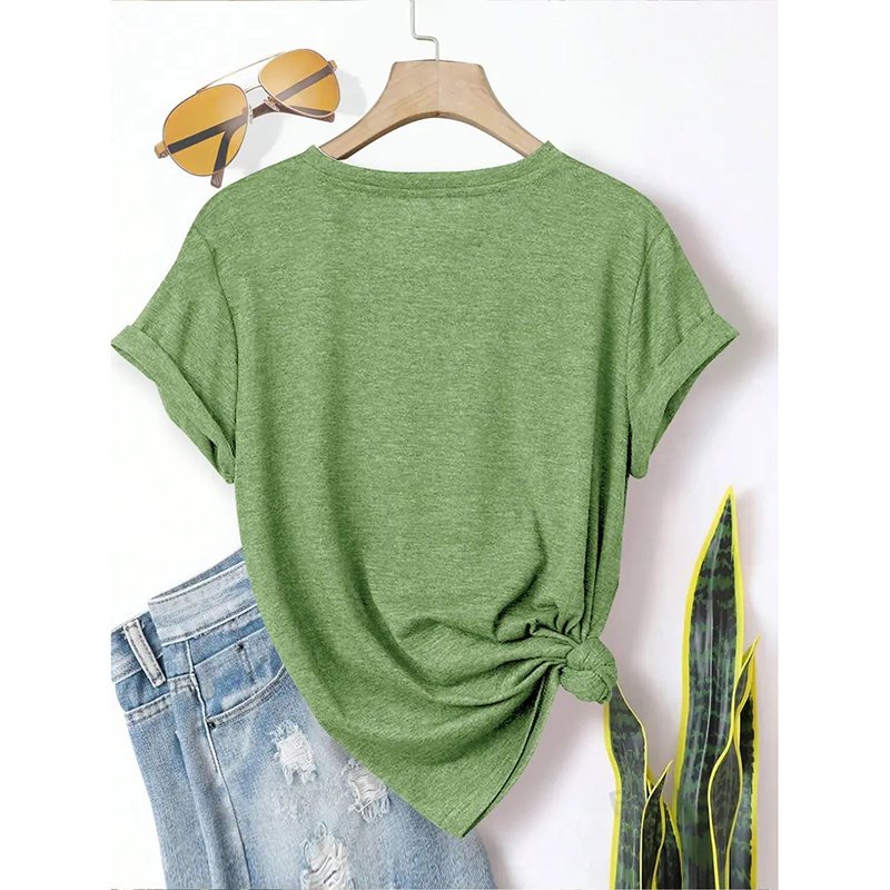 5 PCS Floral Graphic Shirt For Women Cute Flower Short Sleeve Ladies Tee Tops Teen Girls Casual T Shirt - Image 5