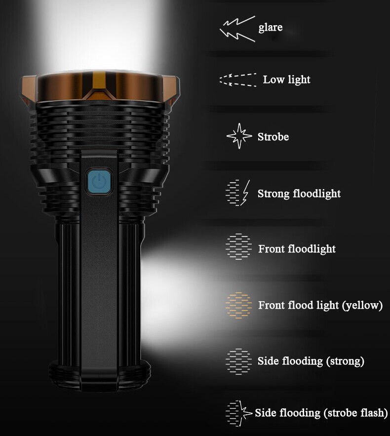 LED Torch USB Rechargeable COB Flashlight Spotlight Camping Light Most Powerful 99000000LM - Image 3