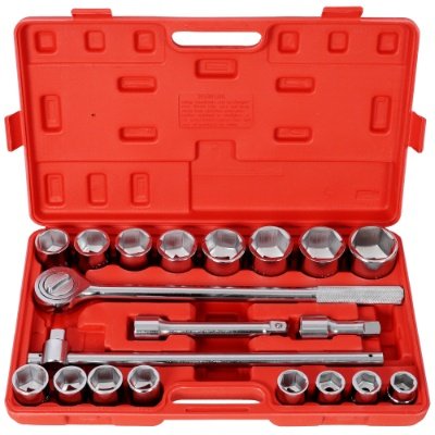 21PCS 3 4 DRIVE SOCKET SET 6 POINTS,SAE Size,Red Blow Case - Image 5