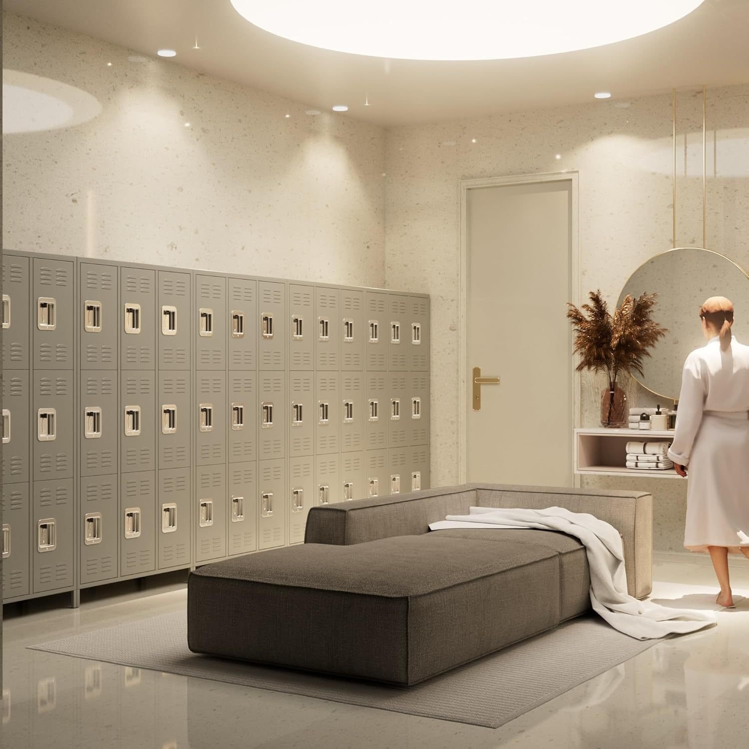 Metal Lockers For Employees With Lock,Metal Storage Locker With 9 Doors & 27 Hooks For School Office Gym Garage Bedroom,Assembly Required,9 Doors Light Grey - Image 2