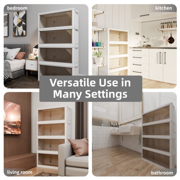 35.4 Inch Wide Clear Plastic Locker For Closet Organizer Storage, Folding Storage Box - Image 3