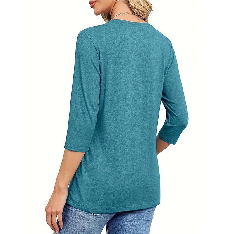 3 Pack 3 4 Sleeve Shirts For Women V Neck T Shirt Fall Casual Tops Basic Base Layer Undershirts Tees - Image 5