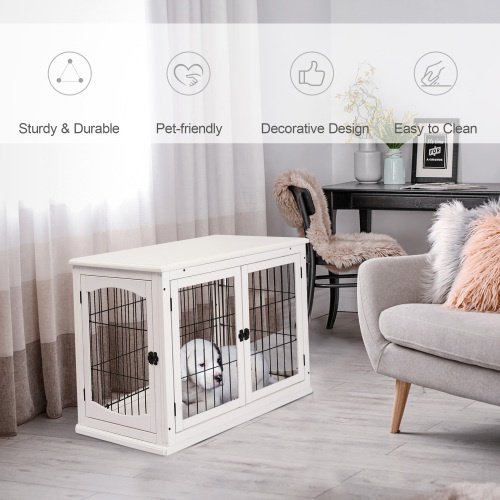 Small Kennel End Table With Two Open Sides And Lockable Door - Image 6