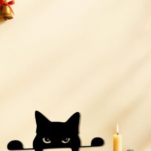 Elegant Iron Art Silhouette Black Metal Peeping Cat Sculpture, Lawn And Yard