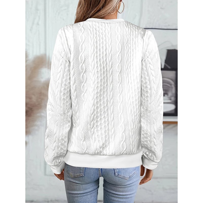 Women's Textured Half Zip Pullover Tops Casual Long Sleeve Crewneck Sweatshirts - Image 10