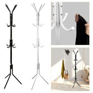 Black-White Options -- 1Pc Standing Coat Hat Rack Organizer