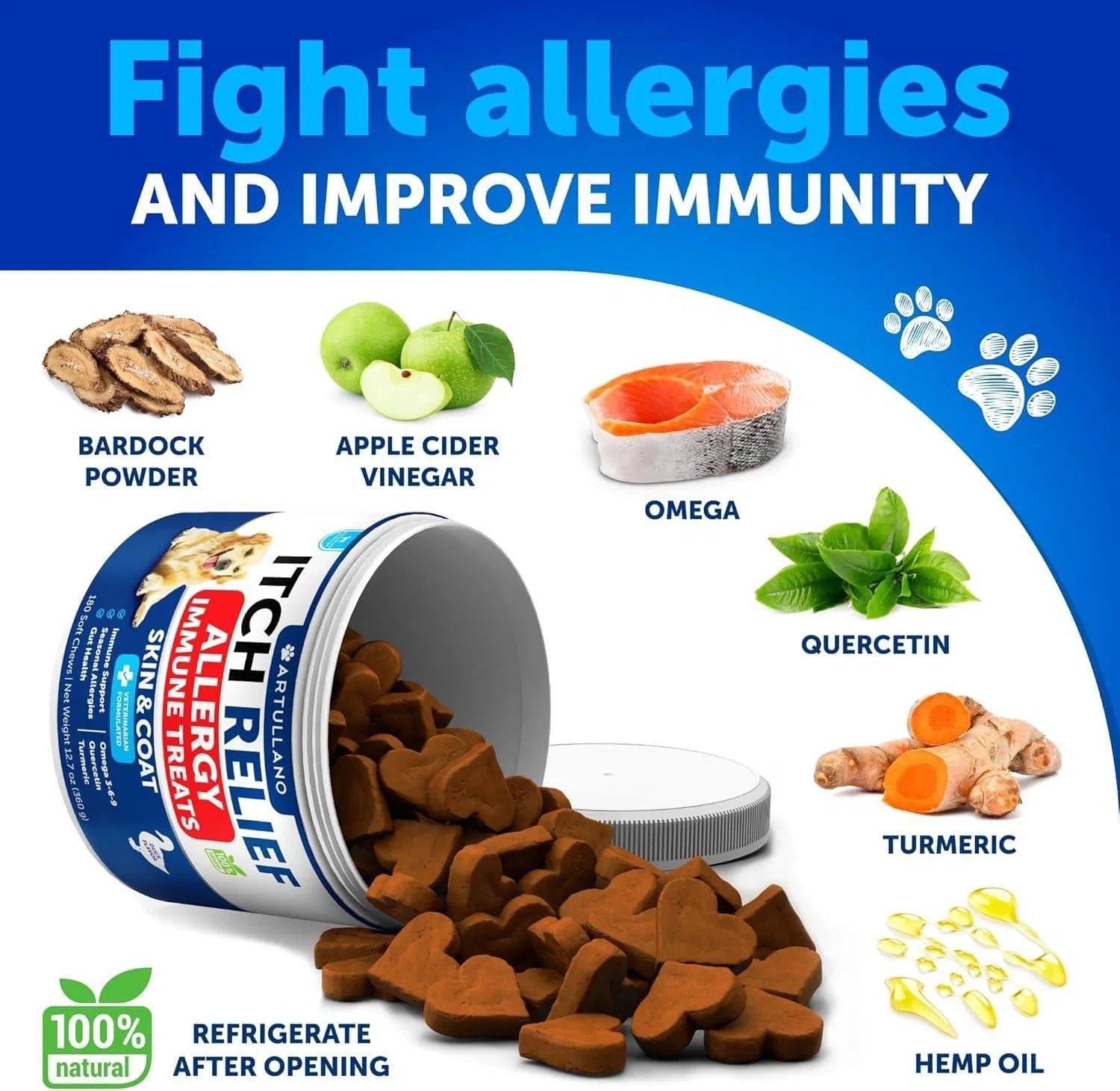 Do Not Sell On Amazon Dog Allergy Relief Chews Itching Skin Relief For Dogs Fish Oil 3 Seasonal Allergies Pills Skin & Coat Anti ItchHot Spots Treatment Canine Immune Health Supplement 180 Soft Treats - Image 5