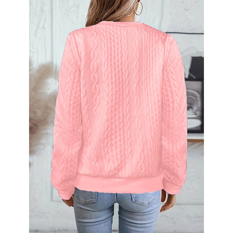 Women's Textured Half Zip Pullover Tops Casual Long Sleeve Crewneck Sweatshirts - Image 6