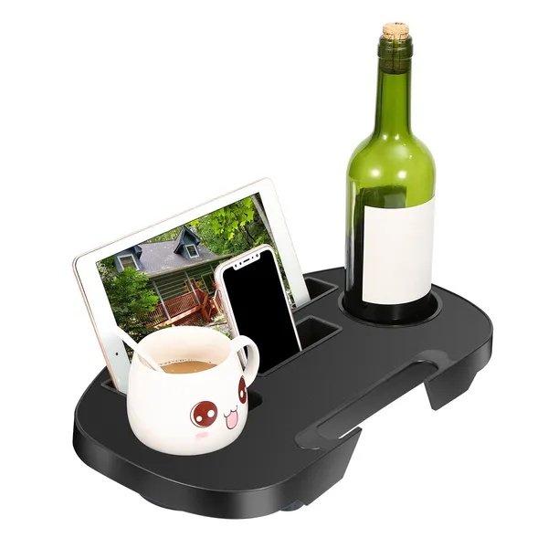 Zero Gravity Chair Cup Holder Clip On Side Tray W Beverage Can Mobile Devices Slots - Image 3
