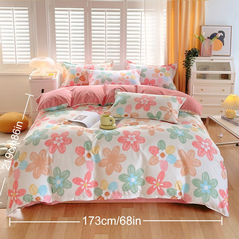 3 Piece Spring Floral Duvet Cover Set For Women Adults Home Bedroom Flowers Bedding Set With 2 Pillowcases Twin Full Queen King Size - Image 7