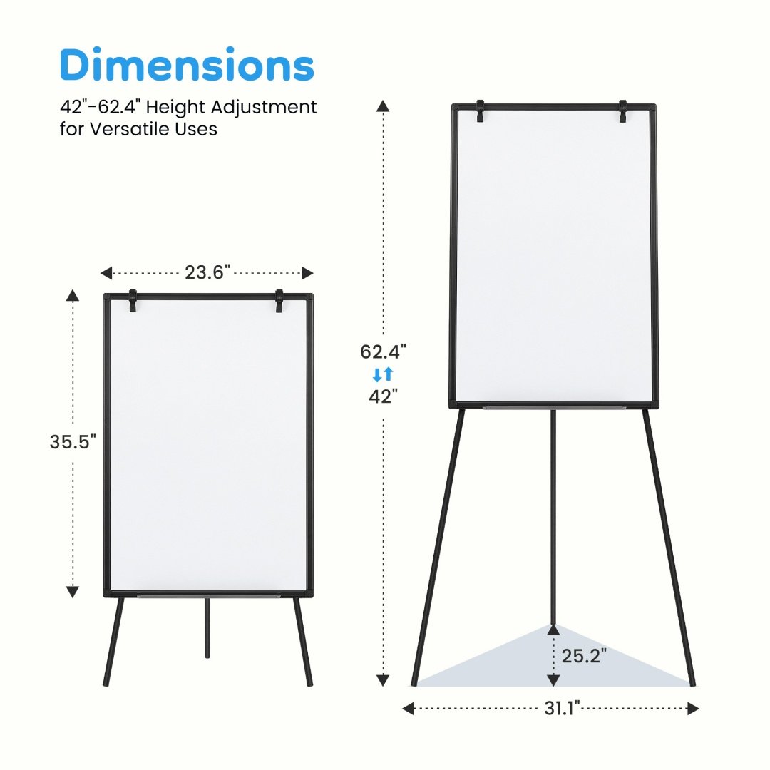 36x24 Magnetic Portable Whiteboard With Adjustable Tripod Easel For School, Home Office - Image 9