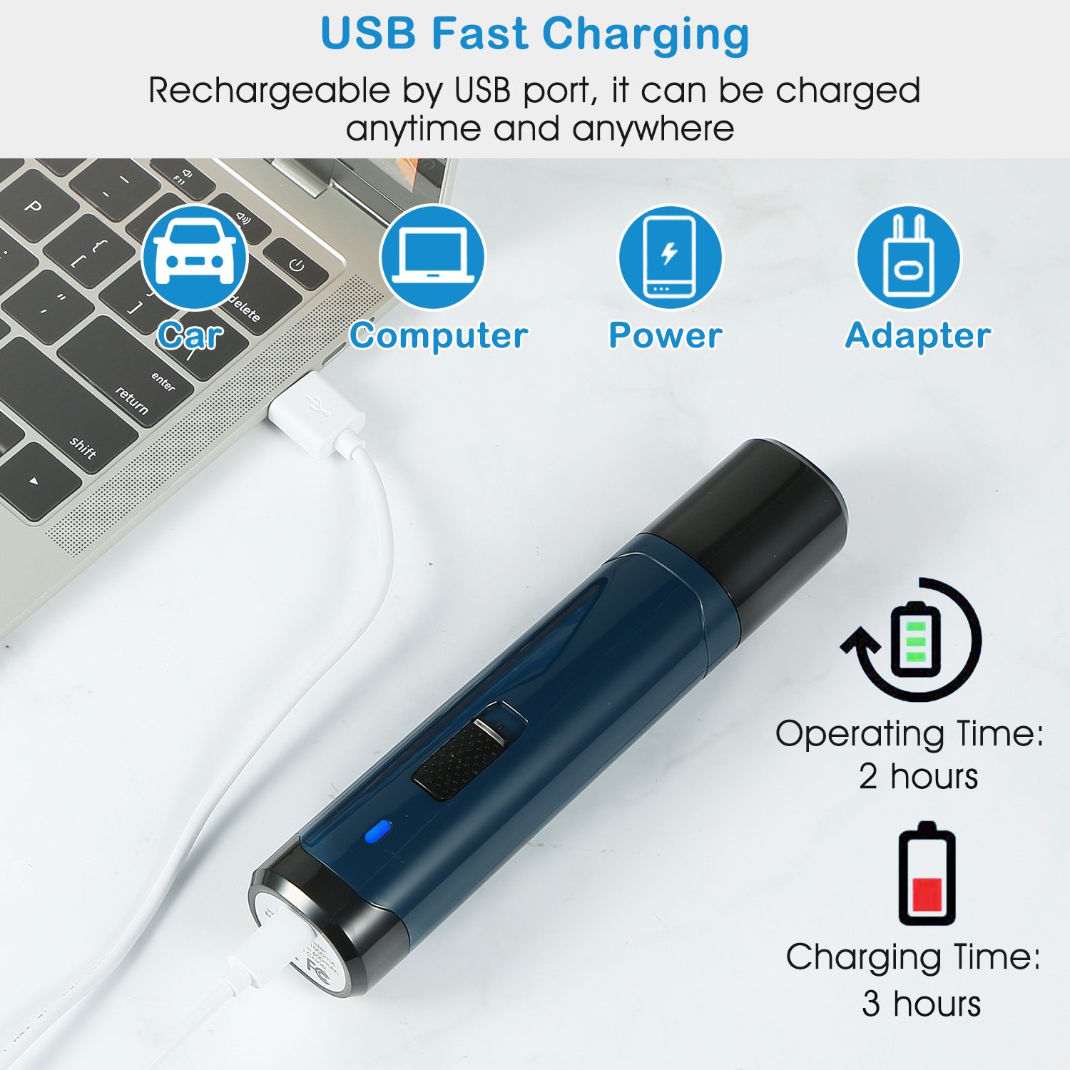 1Pc Dog Nail Grinder 2 Speeds Quiet USB Rechargeable Pet Nail Grinder Professional Pet Nail Trimmer Cordless Paws Grooming & Smoothing Claw Care For Small Medium Large Dogs & Cats - Image 7