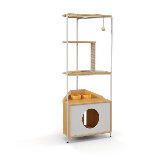 Cat Apartment With Feeding Station And Climbing Platform, Pet Furniture For Indoor Cats - Image 2