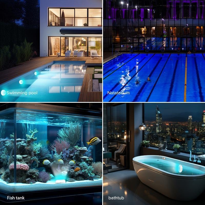 Sansi Upgraded Wireless Rechargeable Pool Lights,Submersible RBG LED Pond Lights,Color Changing Underwater Spotlight With Magnetic And Suction Cup Mounts - Image 4