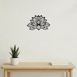 Boho Wall Art Decor,Mandala Metal Wall Hanging, Lotus Flower Design For Bedroom
